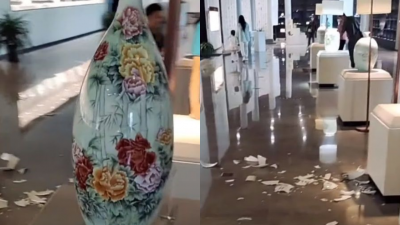 女童博物馆推倒7.5万花瓶碎满地　馆方2原因免赔